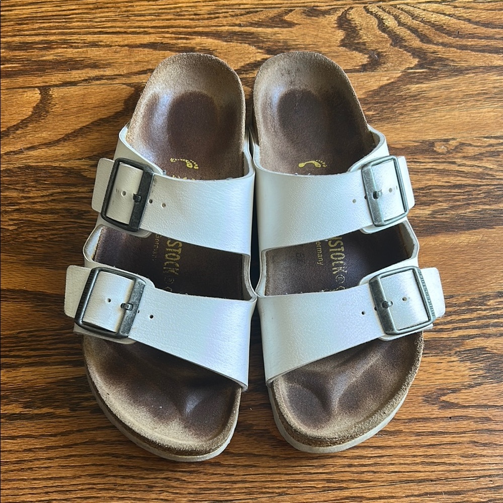 Birkenstock Arizona Women White Double Strap Sandals